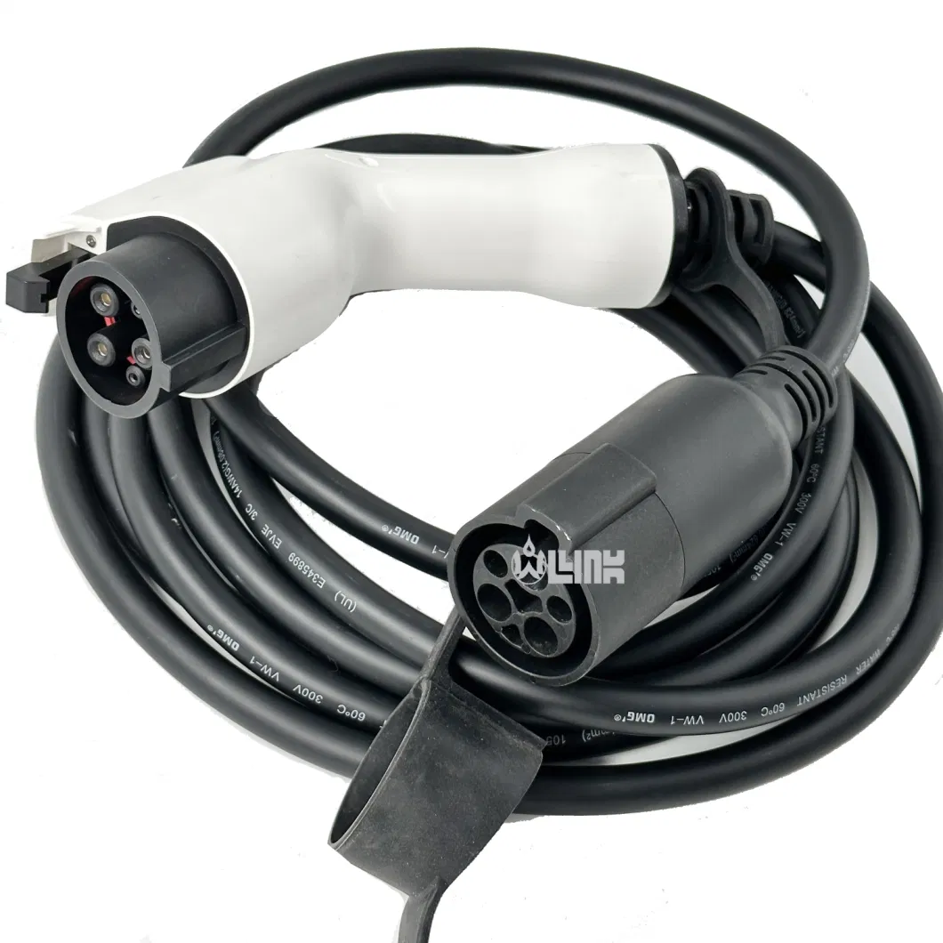 Evse 240V One-Phase EV Charger Type1 Plug 32A J1772 EV Charger Gun Extension Cable