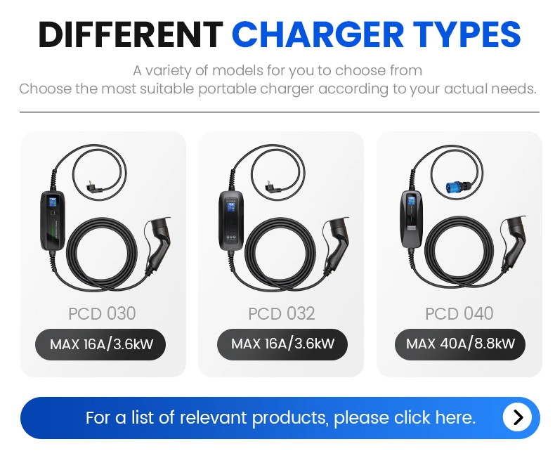 EV Charger Portable Charging Box 10A with Type 1 Plug NEMA6-20 Outlet Standard