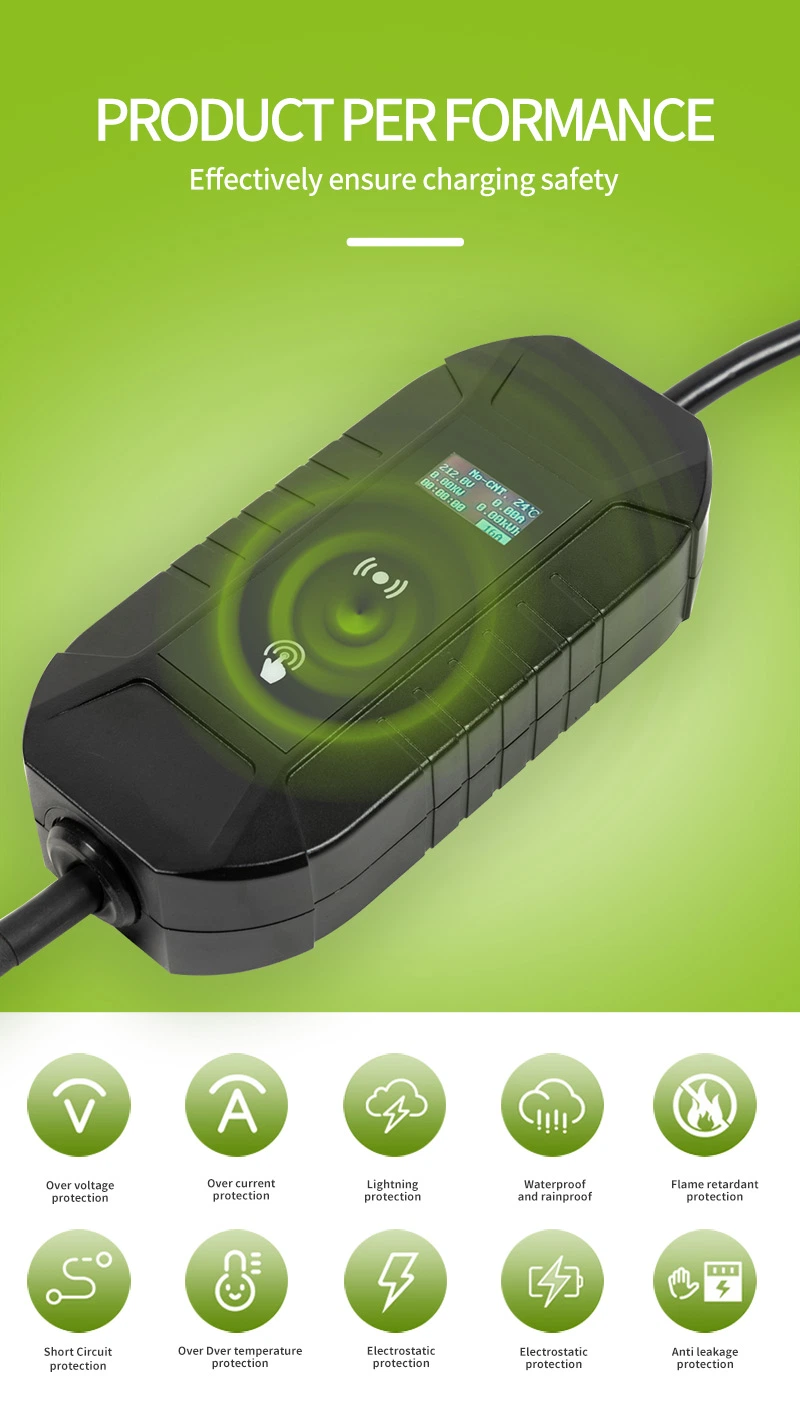 Manufacture Factory Electronic Best Charging Station Adjustable Cruuent Screen Display 3.5kw EV Charger