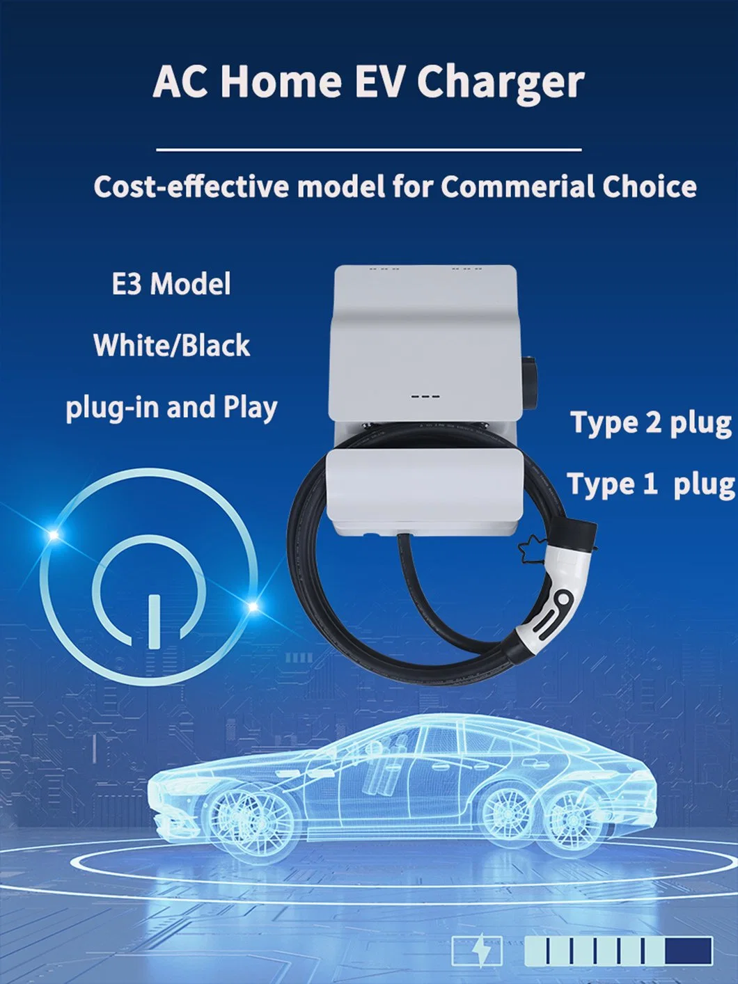 7kw Electric Car Charging Station for Home Car Charger Form China Manufacturer