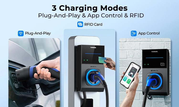 Topdon Manufacturer Pulseq AC PRO Ocpp 22kw 11kw 7kw Single 3phase High Quality Wall Mounted WiFi RFID APP Smart Type 2 Electric Car Charging Station EV Charger