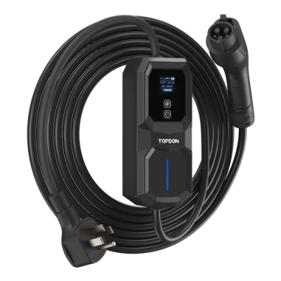 2023 Topdon Factory China New Pulseq AC Portable 7kw 3,7kw 7,7kw pantalla LCD de la estación de carga rápida tipo 1 2 EV Cargador inteligente portátil EV para coches eléctricos