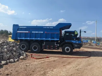  105 toneladas de capacidad de carga de camión volquete de minería de eléctrica, la marca know how de la maquinaria de minería, energía de batería de servicio pesado camión volquete Vehículo de minería de datos