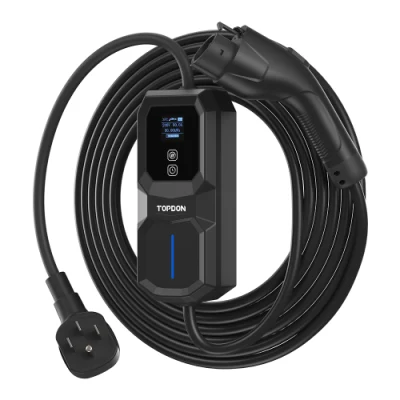 2023 Topdon Factory China New Pulseq AC Portable 7kw 3,7kw 7,7kw pantalla LCD de la estación de carga rápida tipo 1 2 EV Cargador inteligente portátil EV para coches eléctricos