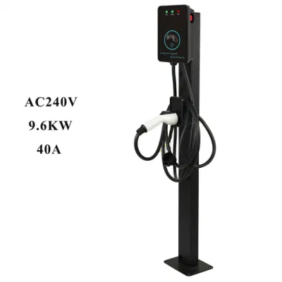 AC 240V 40A 9,6kw Luz indicadora RFID EV Cargador eléctrico Punto de la estación de carga de la casa del vehículo