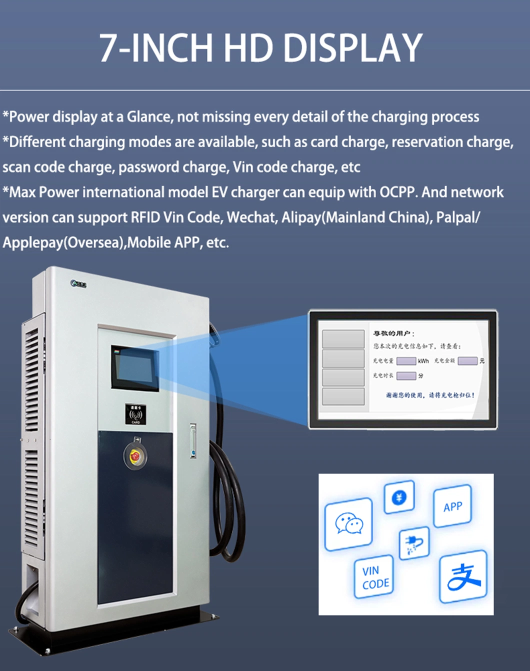 Professional Supplier Electric Vehicle Ocpp GB/T Floor-Mounted Fast DC EV Charger Charging Station