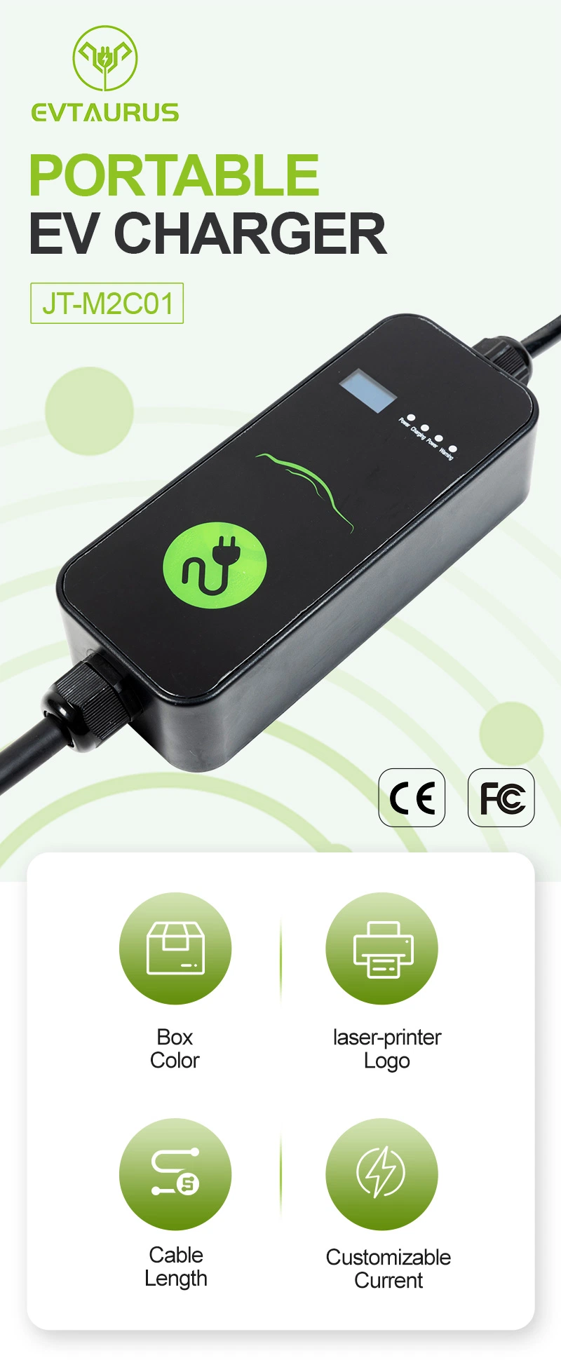 Chinese Electric Vehicle Portable Level 2 EV Home Charger 32A 7kw 220V