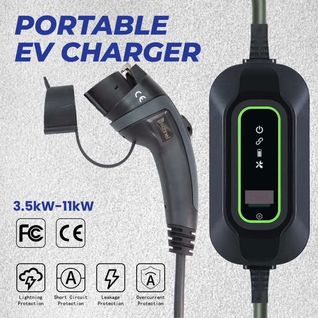 Made in China Latest Electric Car Home Charging High Quality Evse Type 2 EV Charger Cable 32A Mode Level 2 3.5kw EV Charger Portable