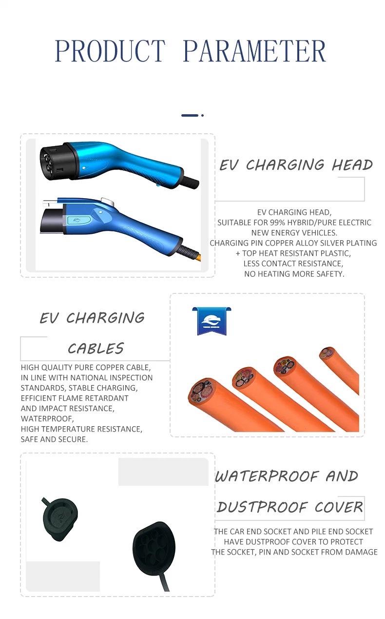 Hot Selling OEM/ODM 16A 250V Mode2 10meter Portable Electric Vehicle Fast EV Charging Cable of EV Charging Station