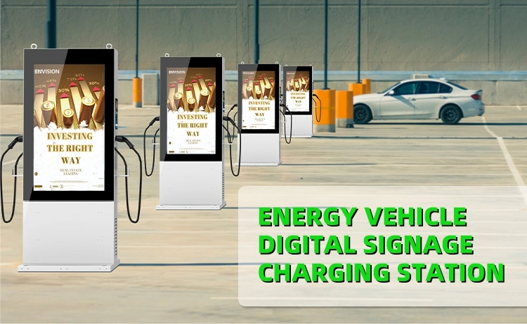 Electric Vehicle Charging Station Type 2 7kw 11kw 14kw 22kw with Outdoor LCD Display Kiosk Ocpp 1.6 Ocpp 2.0 3 Phase 220V - 380V EV Charger with Display Screen