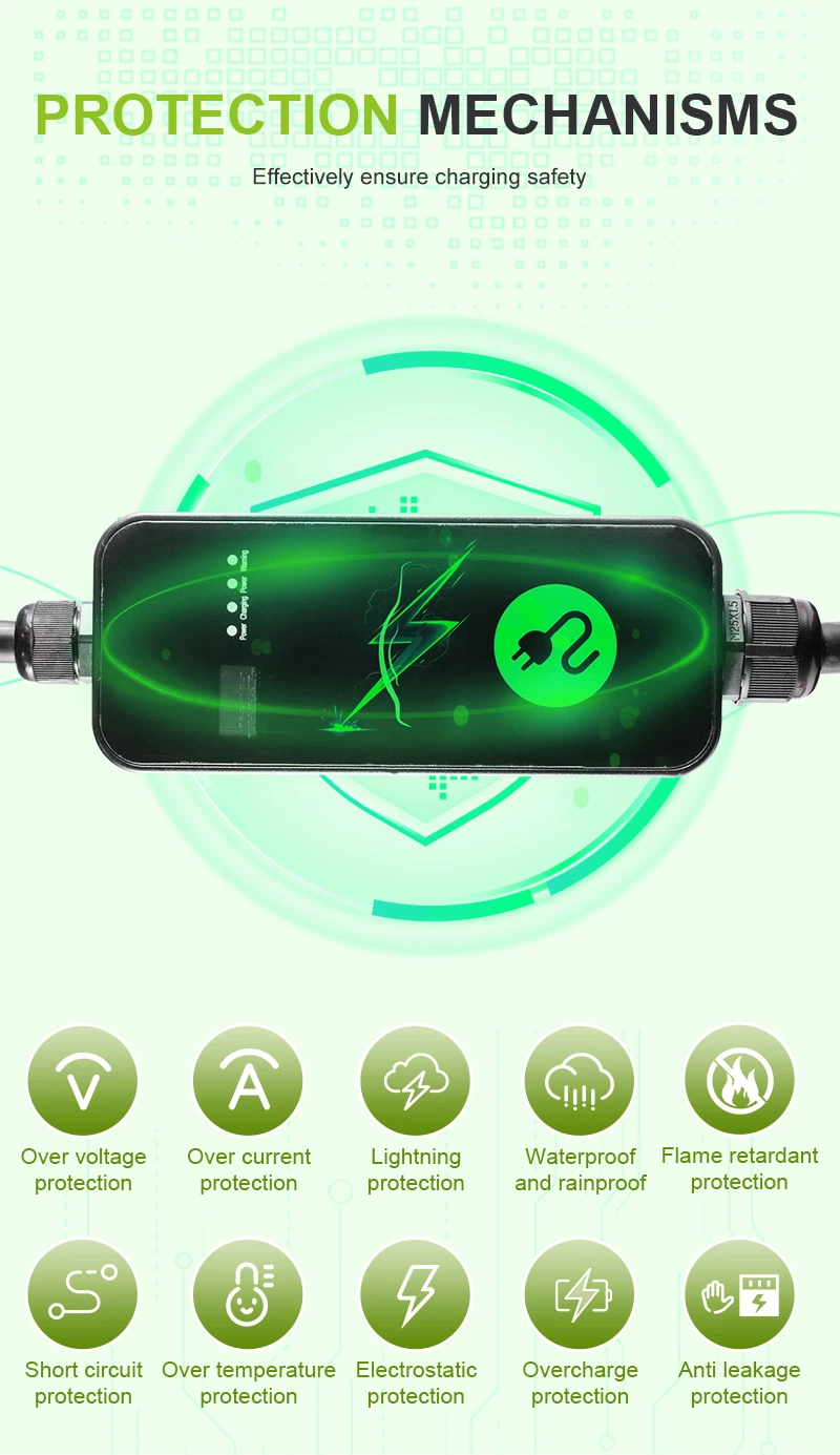 Chinese Electric Vehicle Portable Level 2 EV Home Charger 32A 7kw 220V