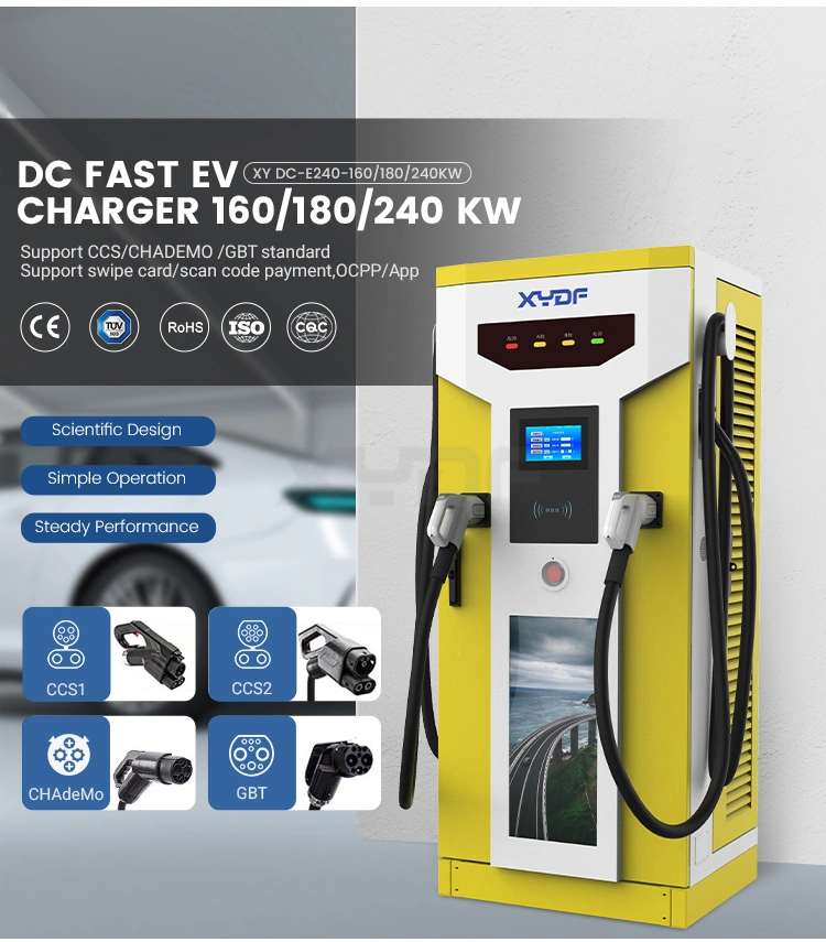Hot Selling High Quality Xydf 160kw 180kw 240kw Floor Mounted Double Plugs DC EV Charger Pile Manufacturer