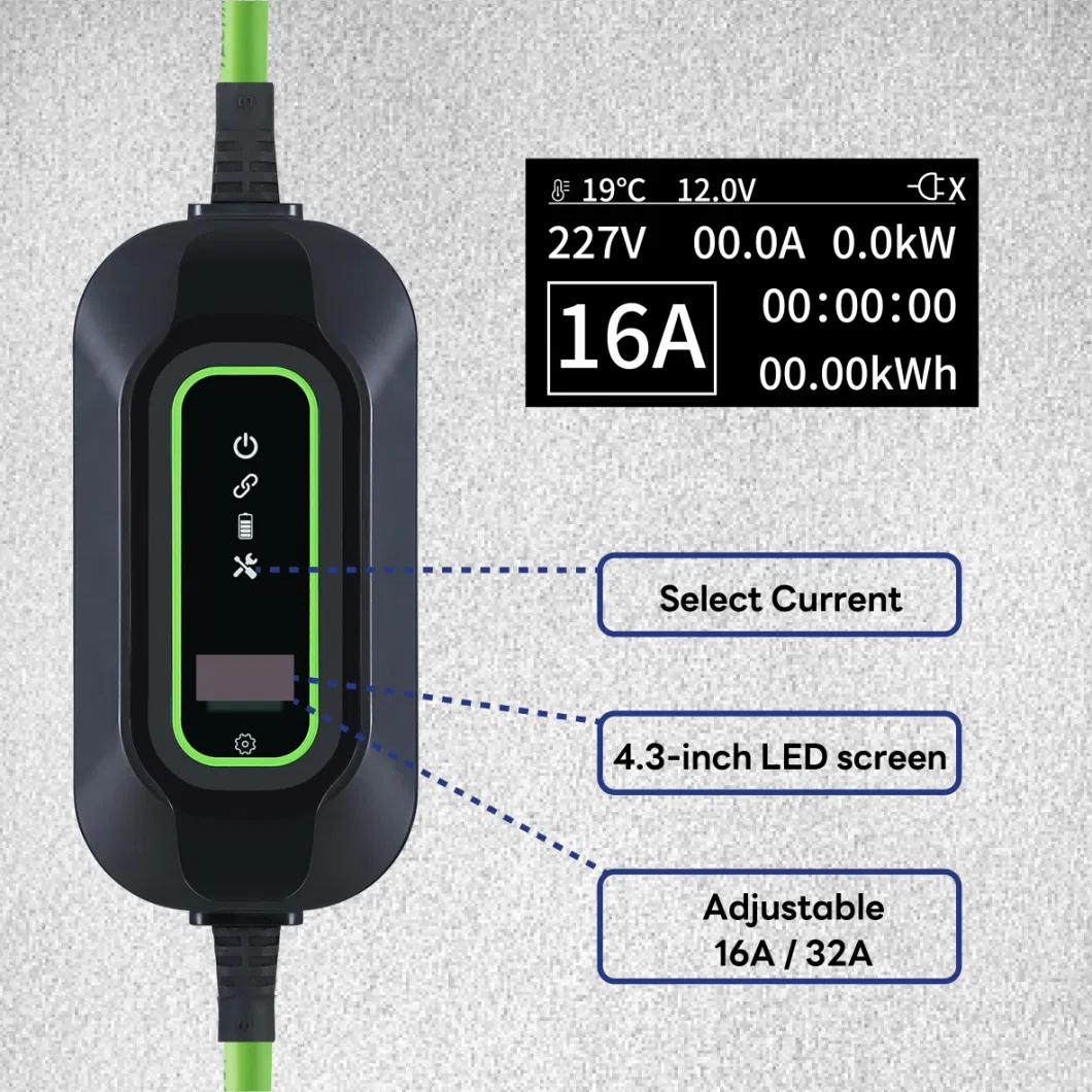 New Update Waterproof Level 2 16A 3.5kw Fast Electric Car Portable Type 1 EV Charger