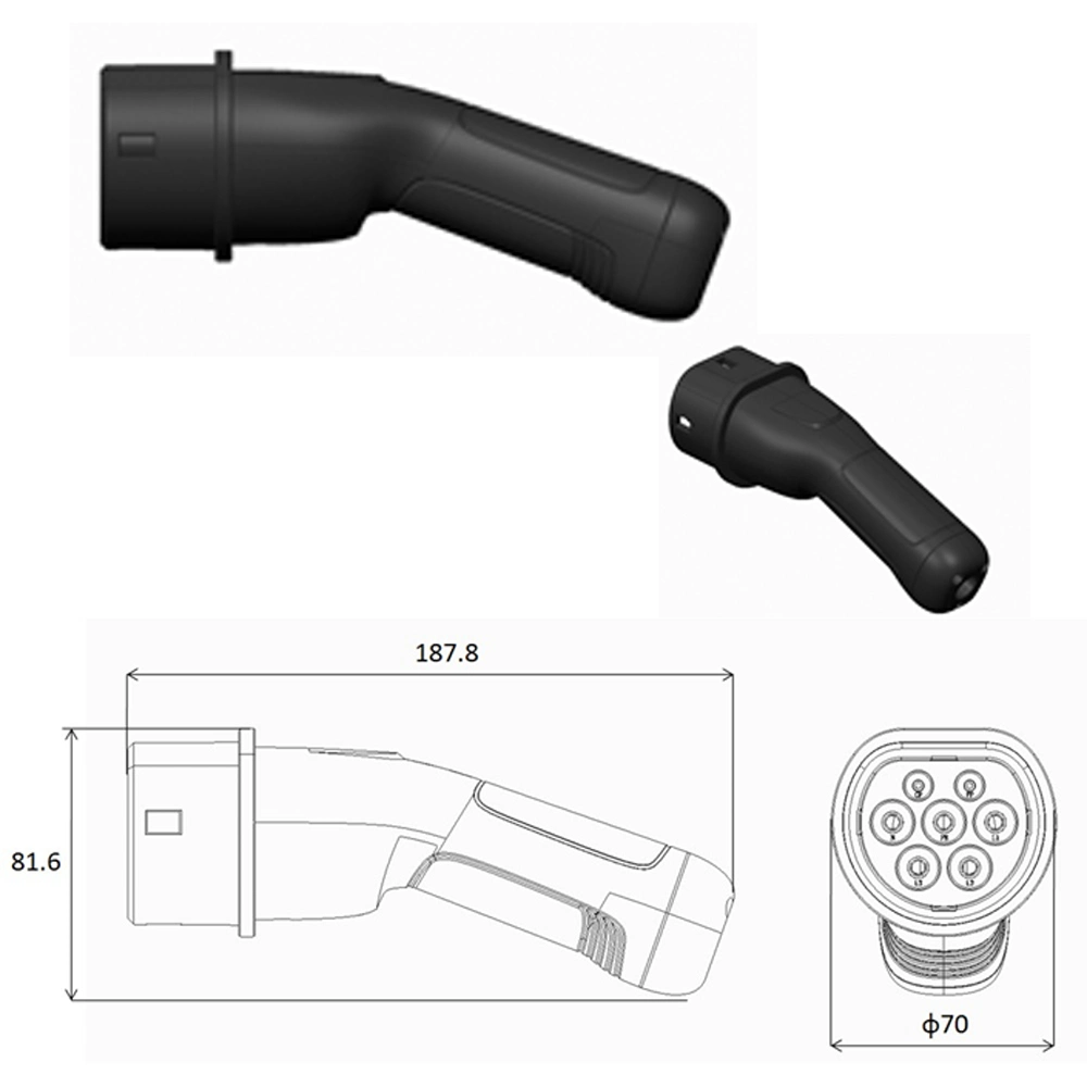 Kangni 32A 7kw AC Level3 Gbt to Type 2 Charger Cable Electric Vehicle Charging Gun Single Phase