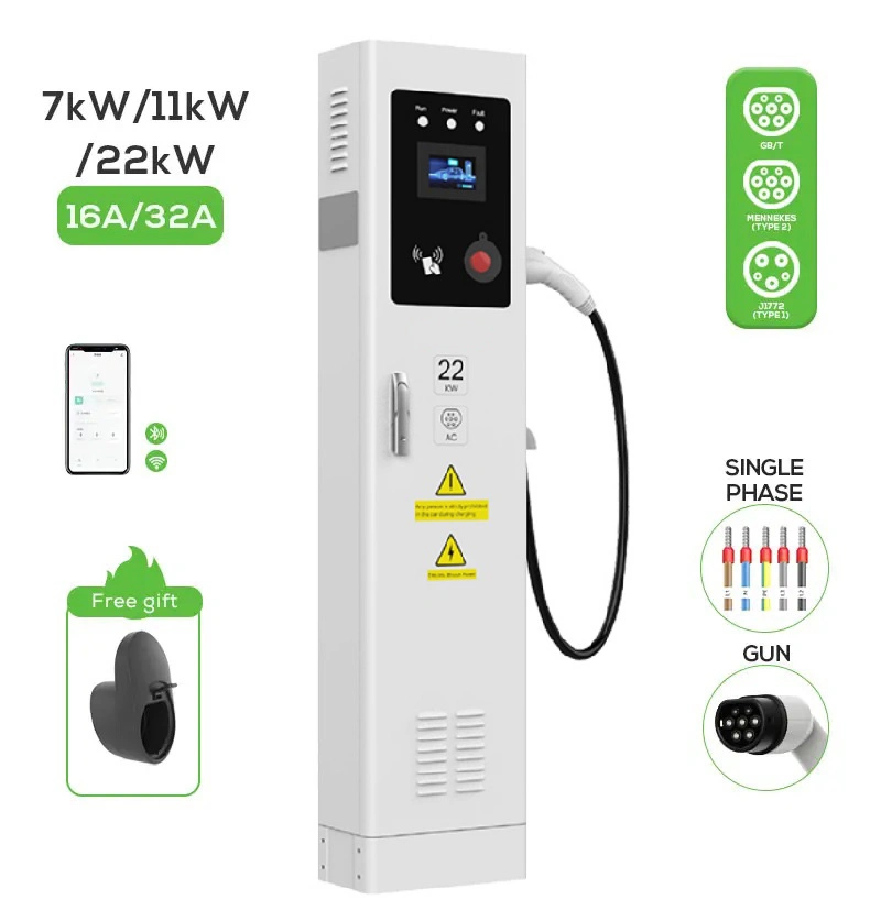 Wholesale OEM ODM Portable Wallbox 220V IP66 22kw 32A Level 2 Electric Car EV Charger Station New Energy Vehicle Parts Accessories