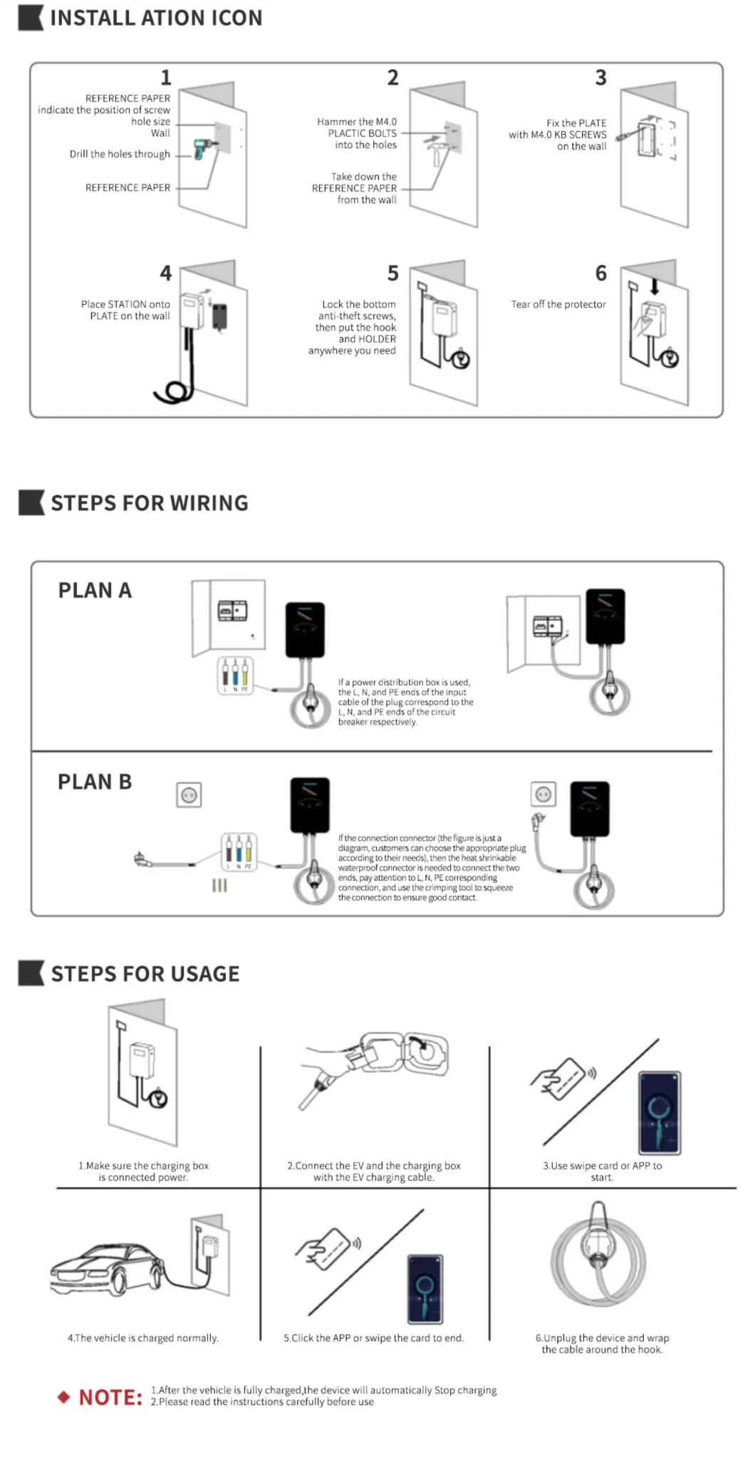 AC Smart APP Wall Mount Electric Vehicle Charging 32A 11kw/22kw 3 Phase Fast Intelligent APP Electric Car Charging Wall Box with Type 2 Plug for Home Use