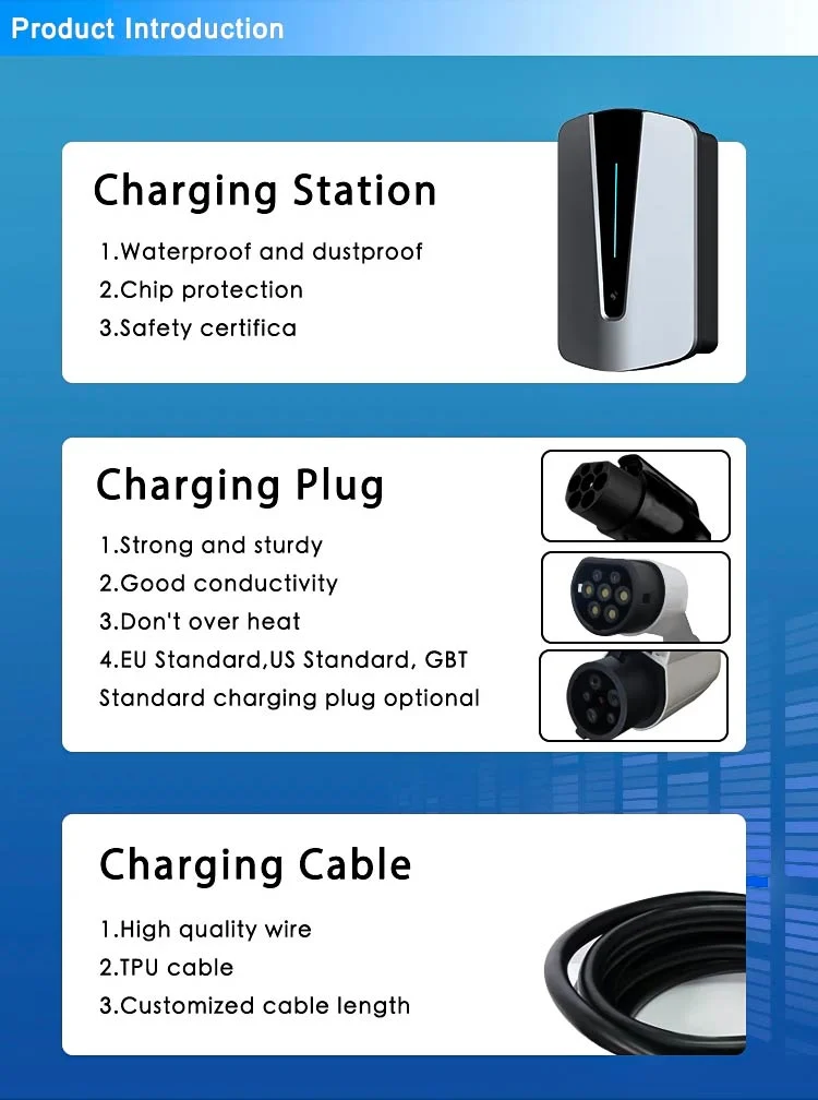 OEM/ODM AC220V EV Charger 7kw 11kw 22kw Basic/APP Electric Vehicle Charging Station