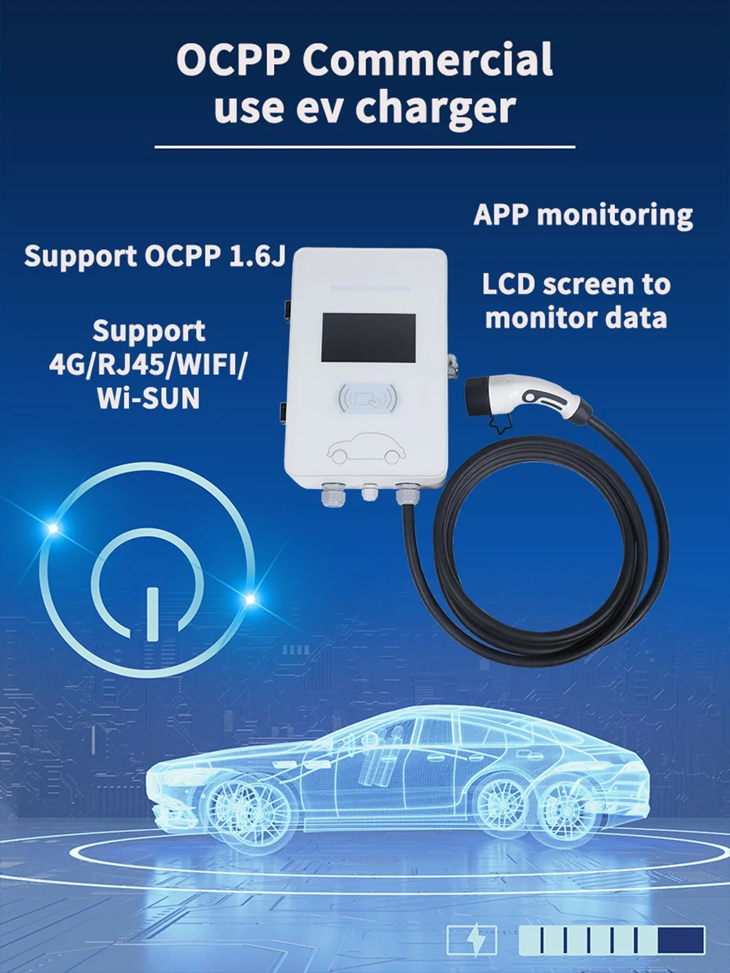 Manufacturer Wholesale Ocpp EV Charger Charging Station with APP for Electric Vehicle