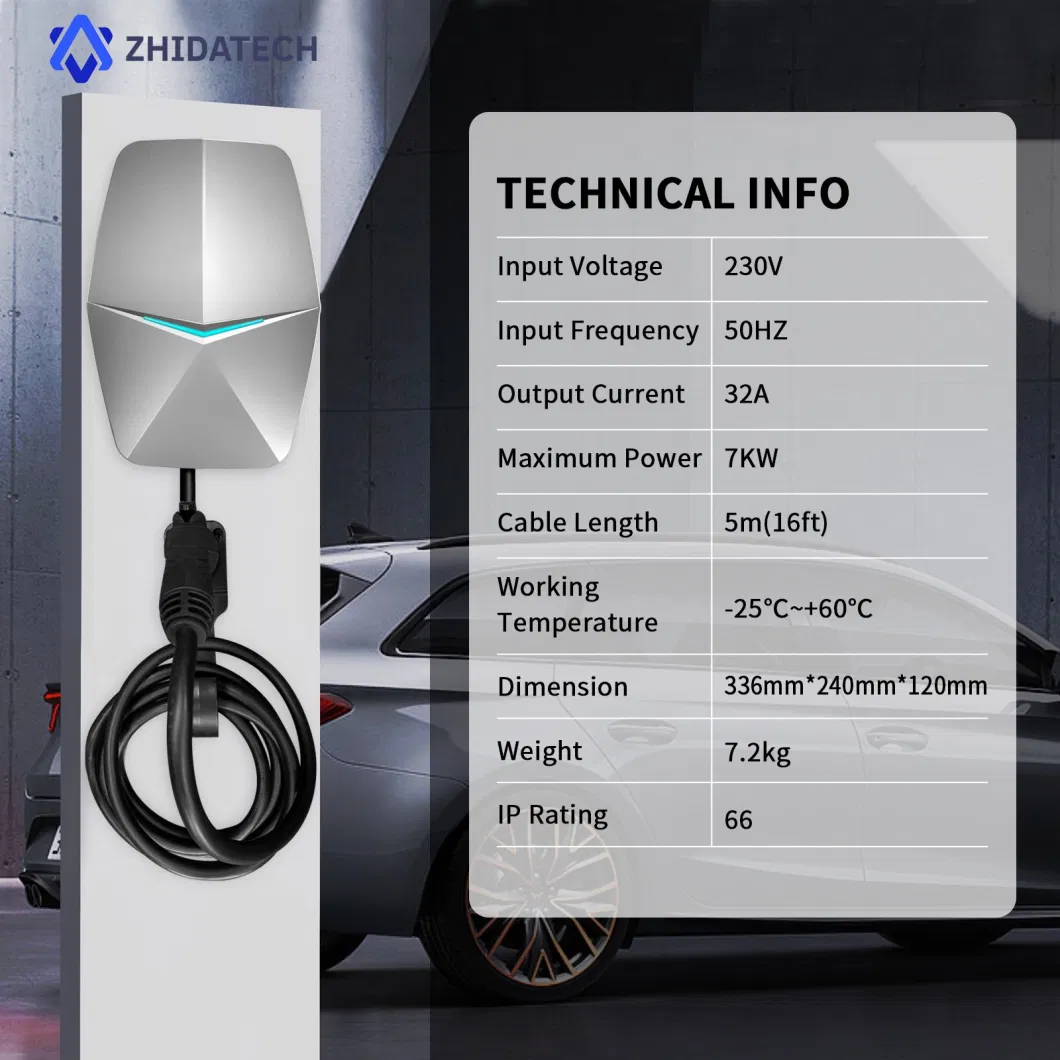 IEC 62196-2 Electric Vehicle Charger 32A 7kw WiFi