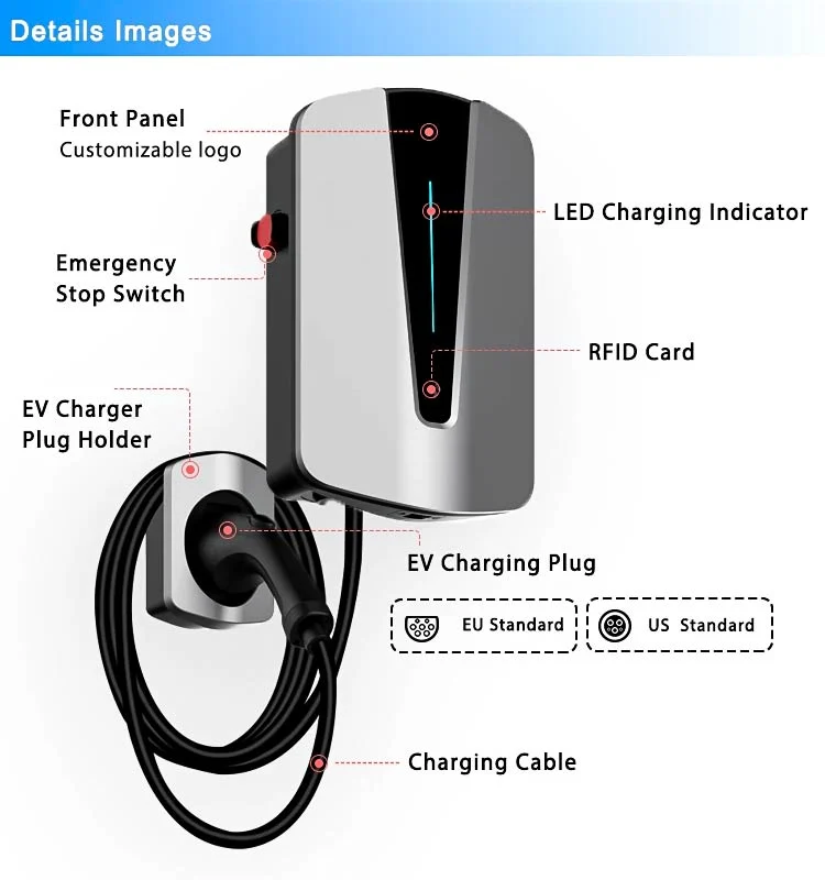 OEM/ODM AC220V EV Charger 7kw 11kw 22kw Basic/APP Electric Vehicle Charging Station