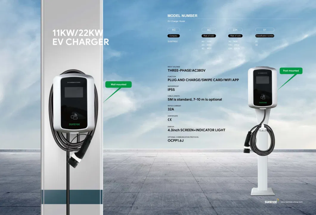 Wholesale Customized Home 3 Phase EU AC EV Car Charger Wallbox Electric Vehicle Charging Pile 22 Kw