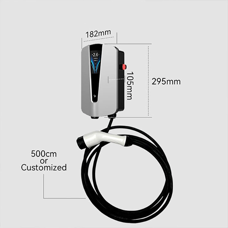 Wallbox Fast Home EV Charging Station /7/11/22kw LCD Display Portable EV Charger Charging Pile Manufacturer New Energy Charging Gun Electric Vehicle