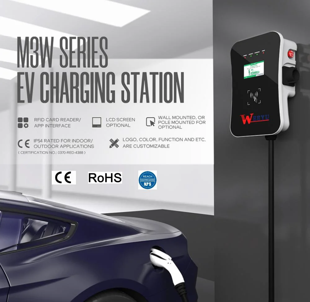 32A EV Charging Stations Compatible with All EV Cars Wallbox Commercial EV Charger 22kw