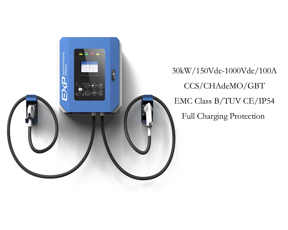 OEM Supplier 30kw Wall Mount DC EV Charger Electric Car Charging Station IP54 Ocpp 1.6j