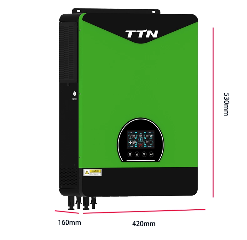 Ttn Factory Price 230VAC 1000/1500W Solar Inverter 80A Charging Current 12V Battery