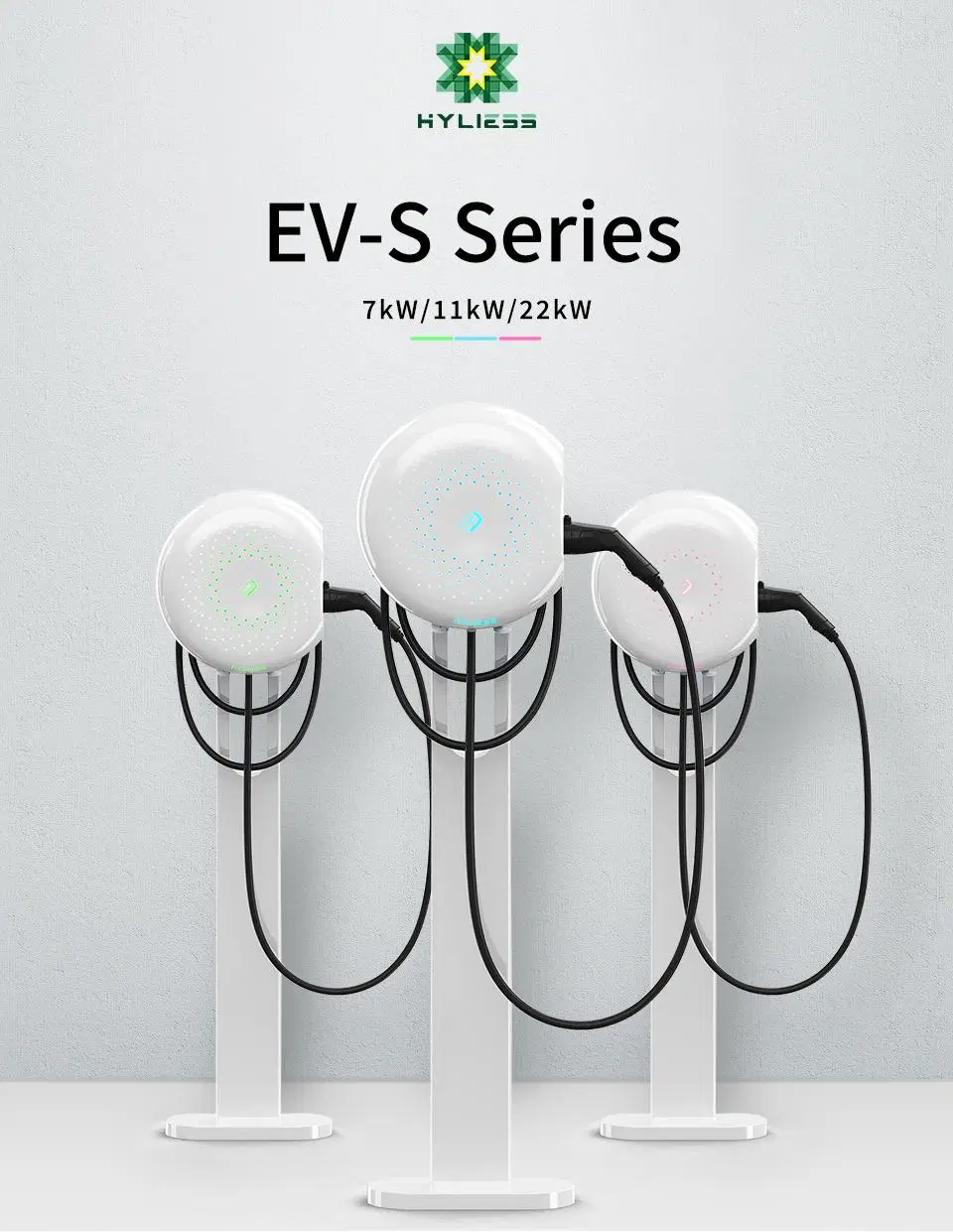 Hyliess EV-S Manufacturers OEM ODM Waterproof Level 2 Mobile AC Electric Car Charging 22kw 32A Portable EV Charger