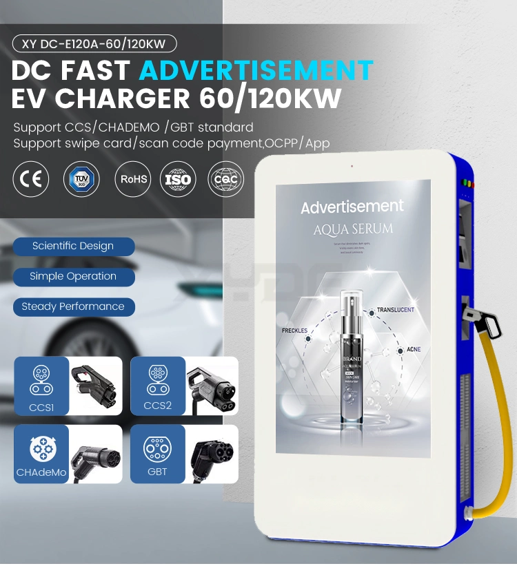 Xydf First Hand Manufacturers Gbt, CCS2/CCS1chademo Full Screen Advertising EV Charging Pile Electric Vehicle Charging Station