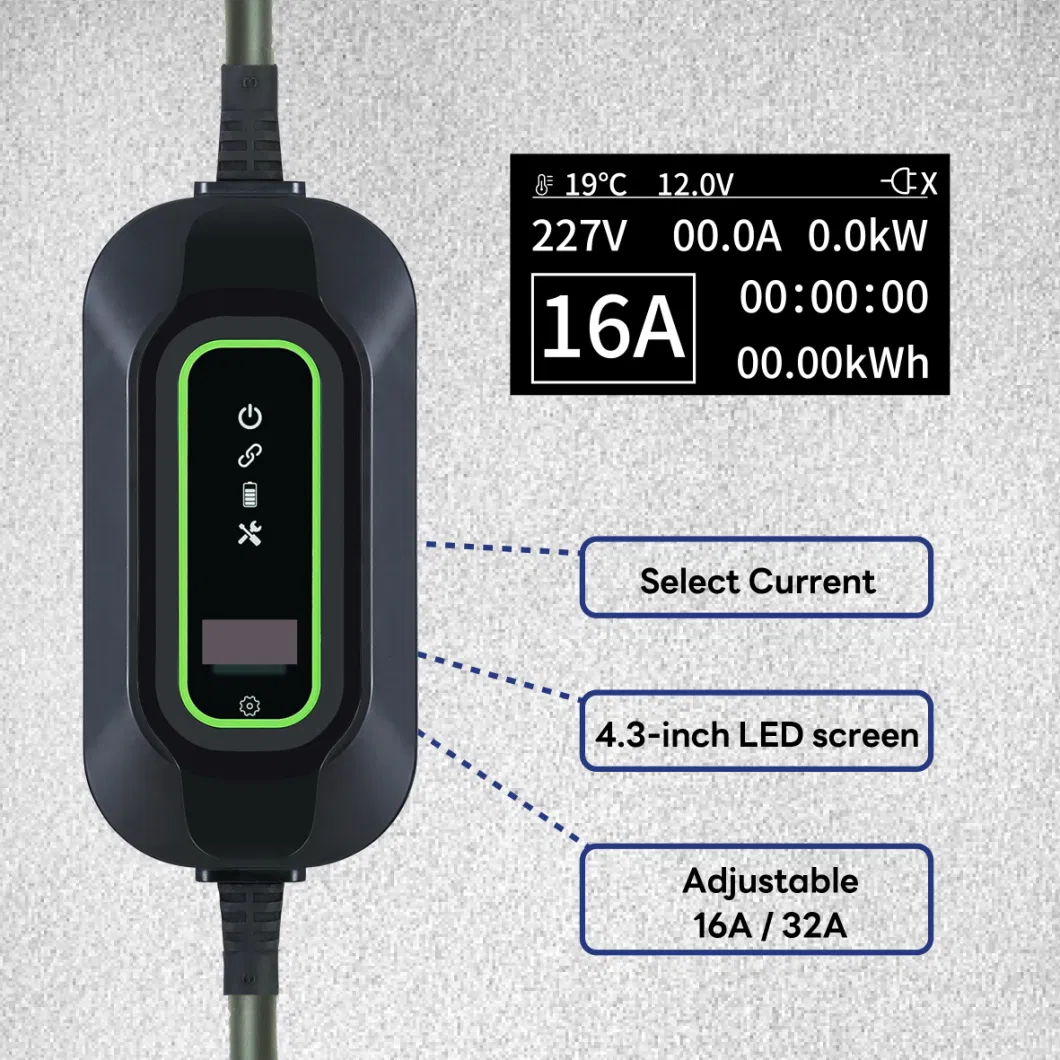 Made in China Latest Electric Car Home Charging High Quality Evse Type 2 EV Charger Cable 32A Mode Level 2 3.5kw EV Charger Portable