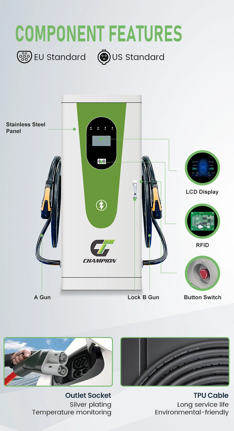 Ocpp DC Fast EV Charging Station Wholesale 30kw 40kw 60kw 90kw 120kw 150kw 180kw 240kw Electric Vehicle EV Charger Station