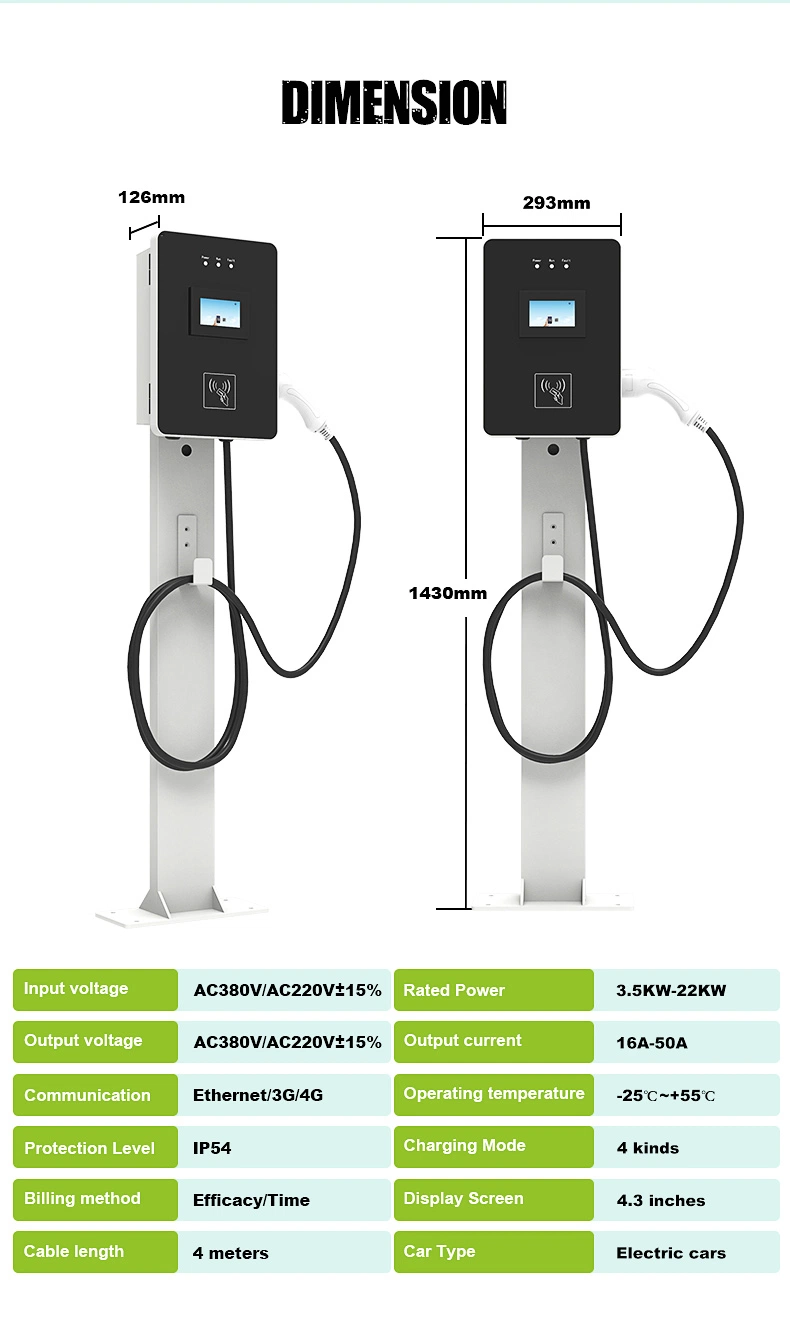 Hot Sale AC 22kw Wall-Mount EV Charger Wall Box Car Charger