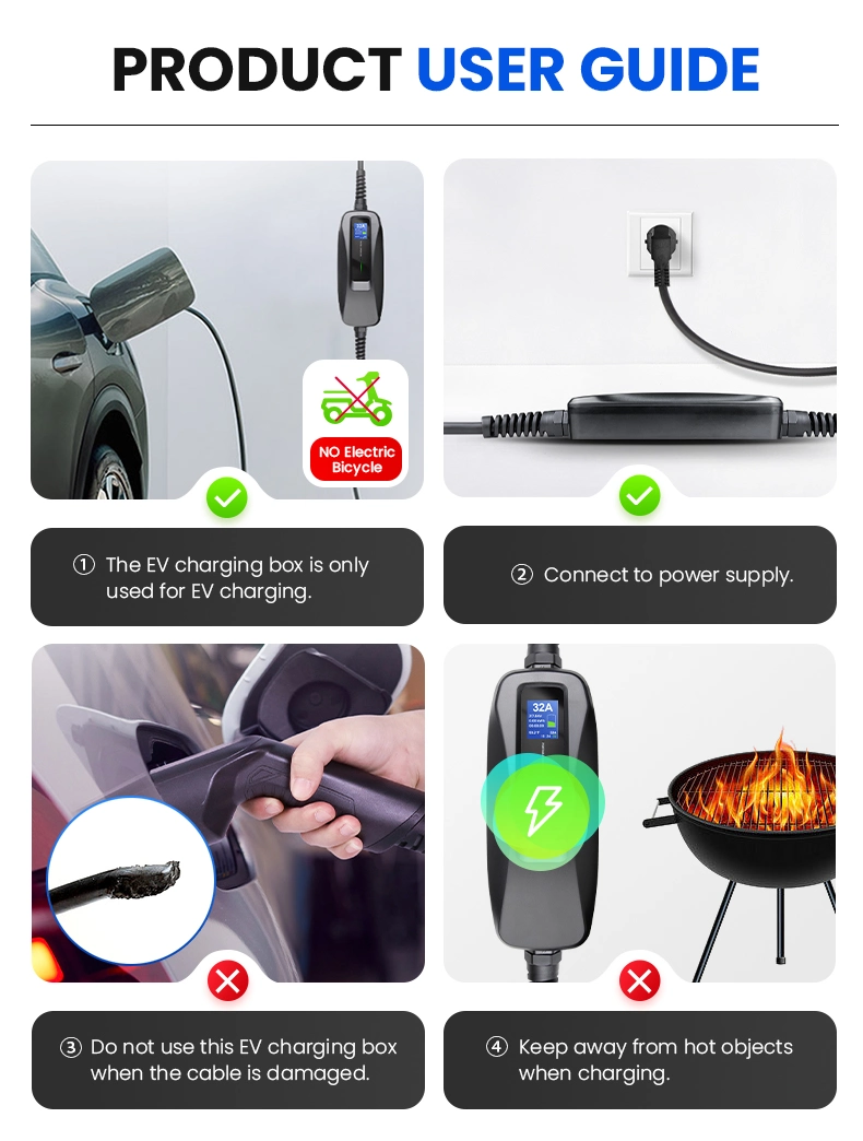 Type 2 to NEMA Plug Electric Vehicle Charging Box