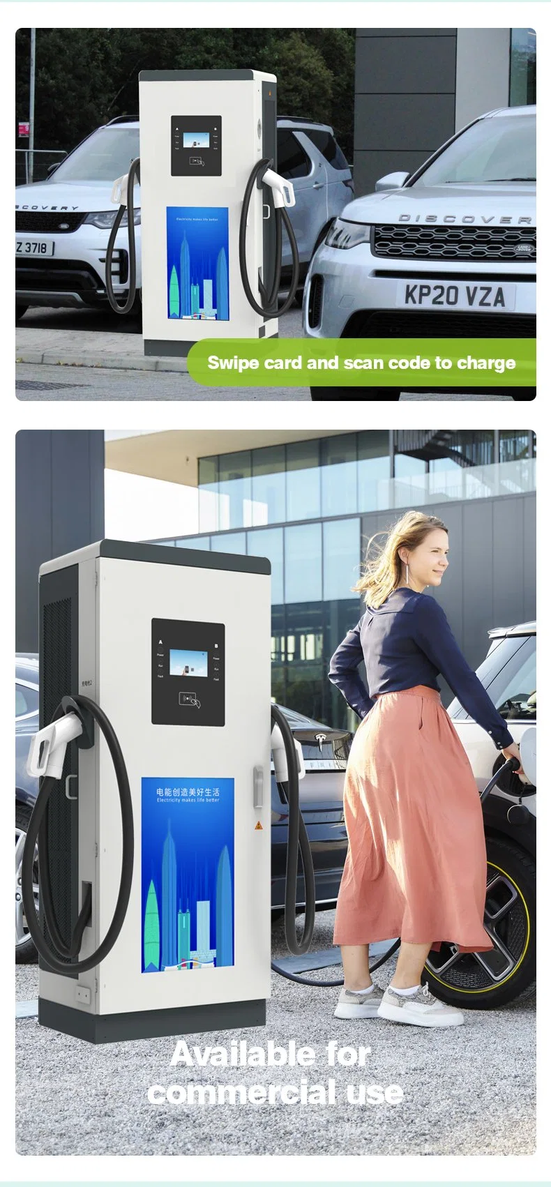 Electric Vehicle Charging Station 120kw DC Charging Station Ground-Mounted Type EV Charger DC Charging Pile Chademo 4G Wi-Fi RFID Card Ocpp1.6j OEM ODM