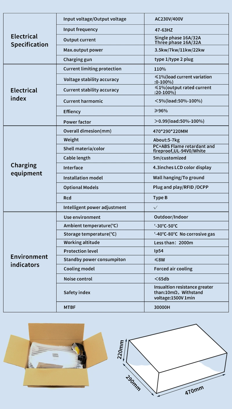 Electric Vehicle Charger Mode2 7kw 16A EV Car Charging Station Level 2 AC EV Car Battery Charger