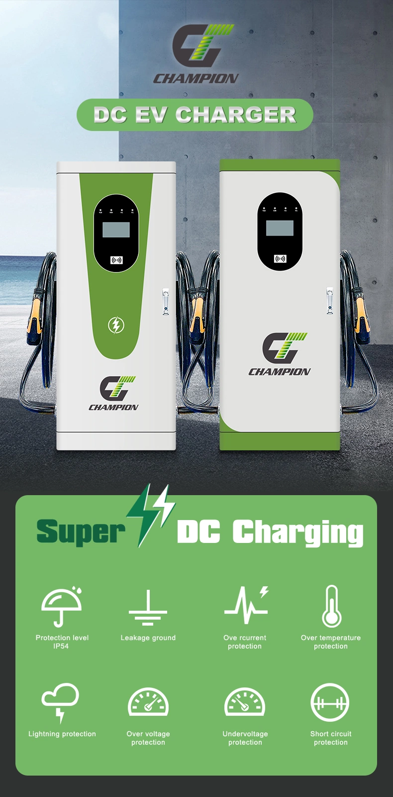 Electric Car Charger Manufacturers CCS Gbt Commercial EV DC Charger 60kw 20kw Level 3 DC Fast Smart EV Charger