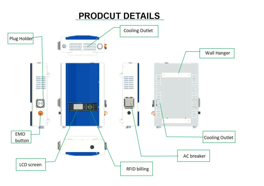 43kw 4G Communication Fast AC EV Electric Vehicle Car Charger