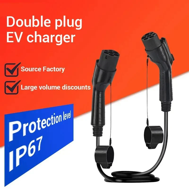 Chinese Factory Selling EU Standard Three-Phase AC European Standard Electric 2 Double End Gun Piling Line Extension Line Car Charger