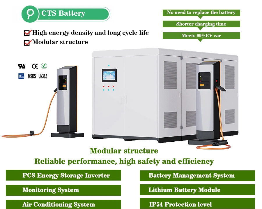 Cts Bess Solar Battery Storage System 75kwh 150kwh 300kwh LiFePO4 Battery Container for EV Charging Stations