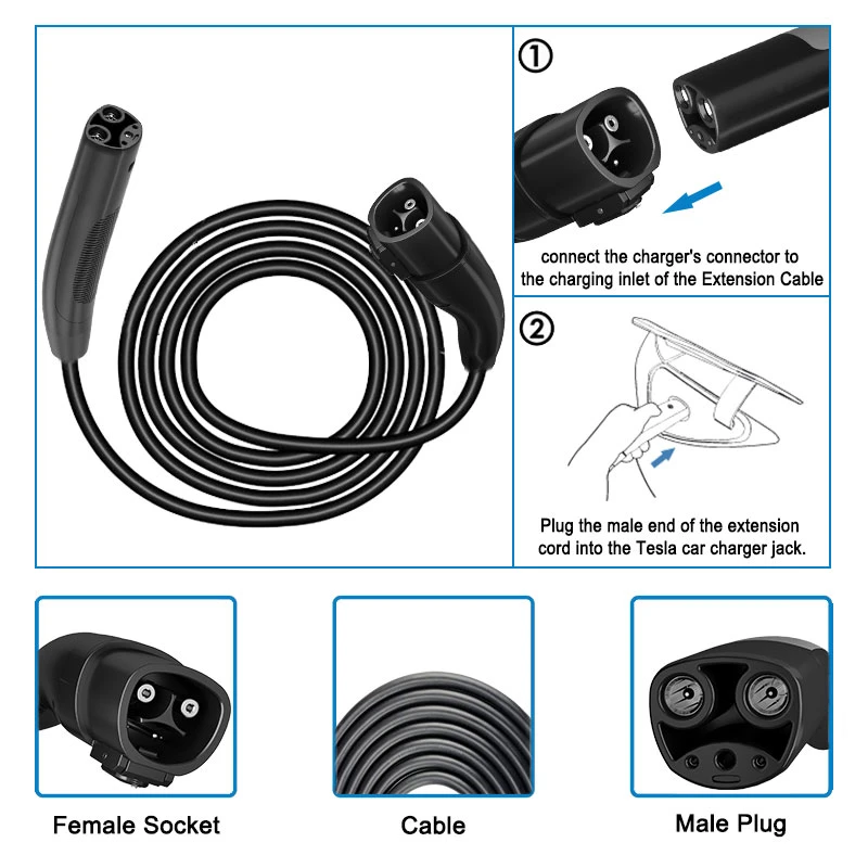 Manufacturer Car EV Charger 16A 32A 48A 3.5kw 7kw 11kw AC DC EV Car Charger Station EV Charger Level 3 Nacs Extension Cord Cable