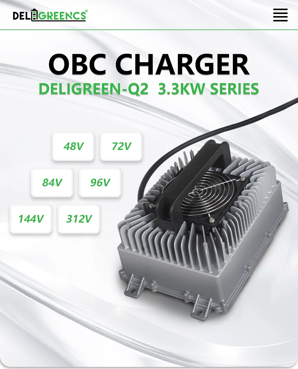 Deligreen on Board Level Max 99V 132V 198V 440V 650V 40A 32A 23A 10A 6A 3.3kw Solar Electric Car Battery Charger