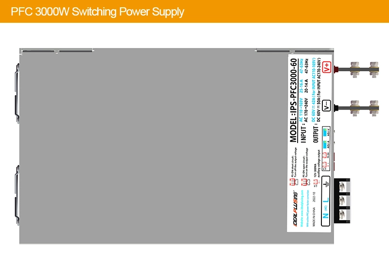 3000W High Current 62.5A 24V 48V DC Power Supply 3kw 0.98 Pfc Switch DC Power Supply Single Output Battery Charger