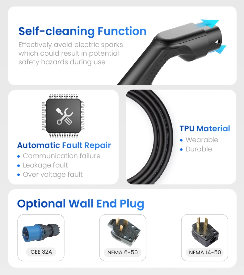 32A EV Charging Box Type 1 to NEMA with Cable 5m