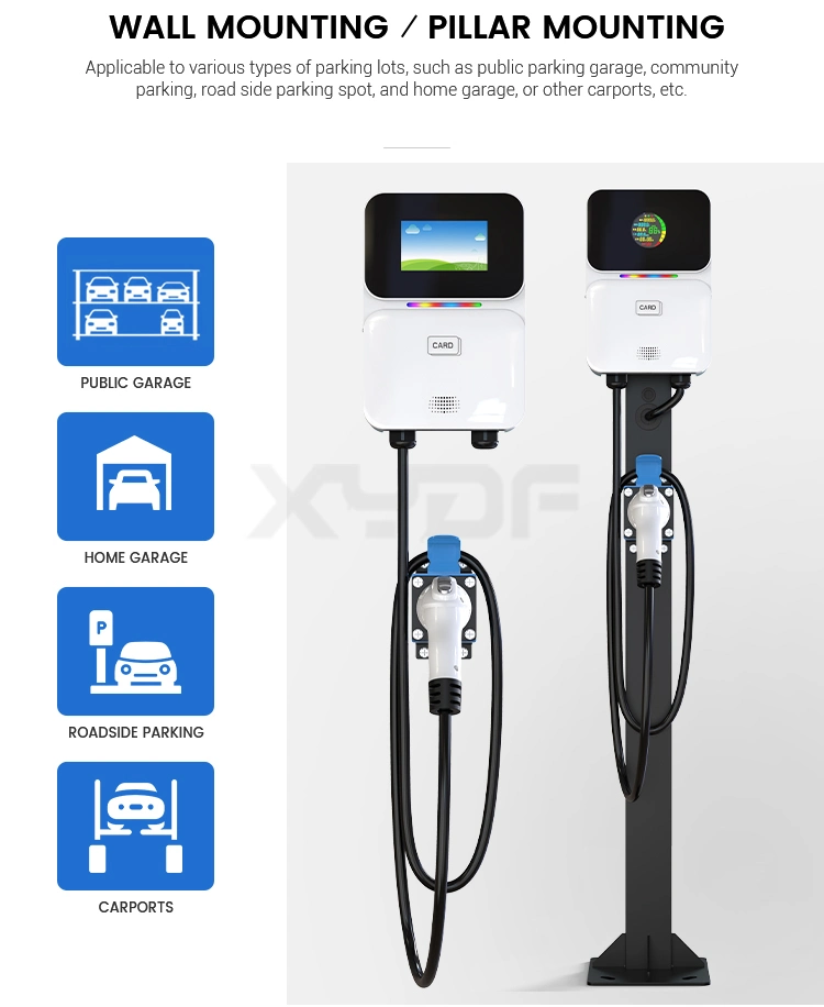 Xydf Gbt Chademo Type1/2 Factory OEM AC 7kw Ocpp Fast EV Charging Station Charging Pile Charging Point for Electric Vehicle