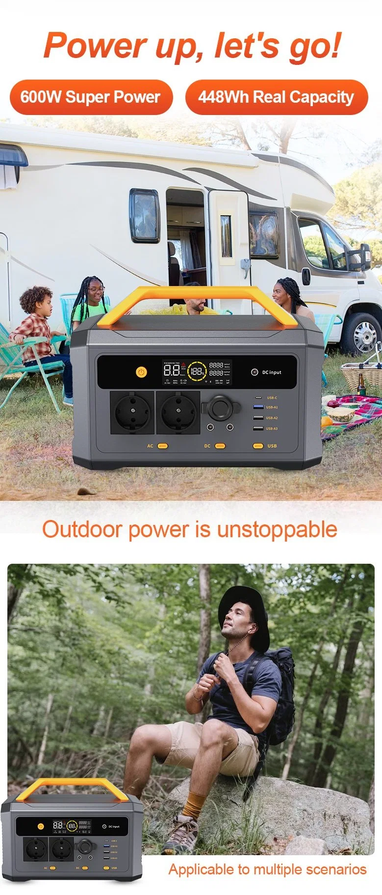 Portable Solar Charging Station Solar Panel Power Station for Outdoor Emergency Power Supply