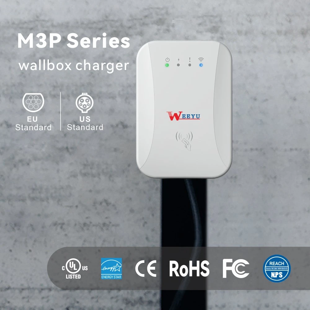 Weeyu WiFi Ocpp1.6j RS-485 CE RoHS Reach Listed Fast Charging 7kw 11kw 22kw Wall Box IEC Standard Electric Car Charger Type 2 EV Charging Station