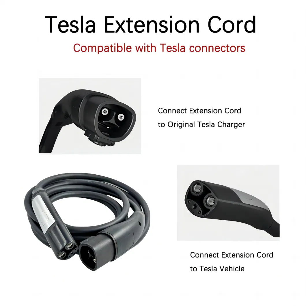 Tesla Nacs Charging Cable 5 Meter UL FCC 16A 32A 48A 80A Tesla EV Charger Plug North American Charging Standard Cable OEM ODM