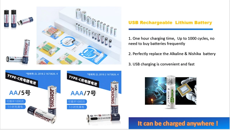 EV Battery D Size 1.5V Lithium USB Charging Rechargeable OEM Factory Supply